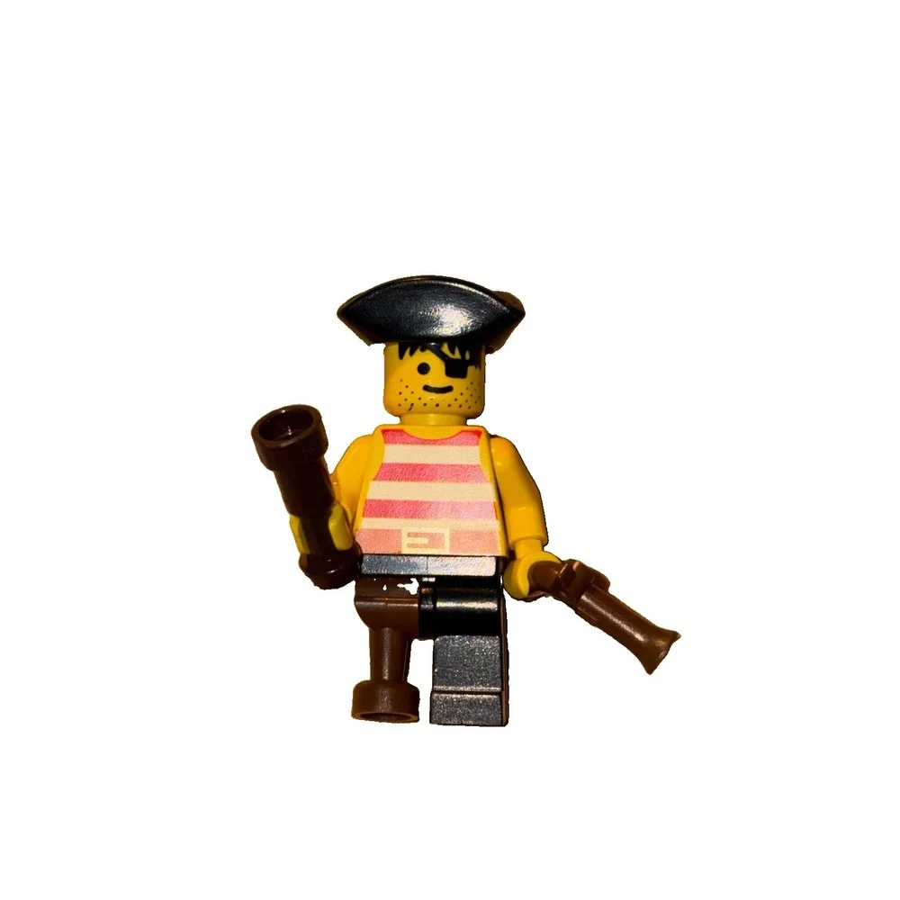Lego Pirates Minifigure Eye Patch Stripe Shirt Pirate Figure Vintage Peg Leg